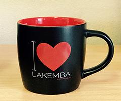 Image of our red and black  I love lakemba mug 