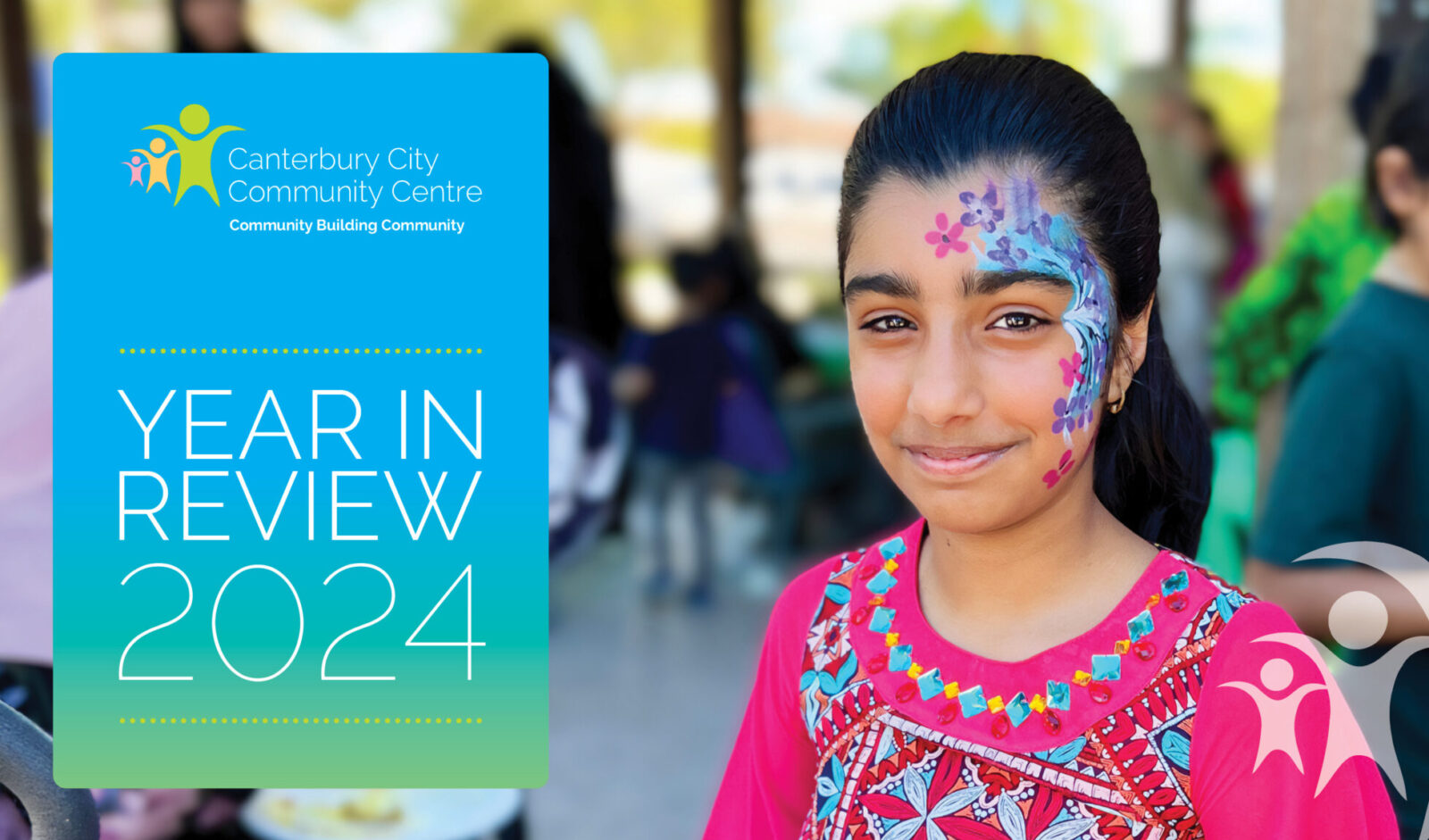 Cover of 2024 annual report featuring a portrait of a girl smiling during Eid celebrations